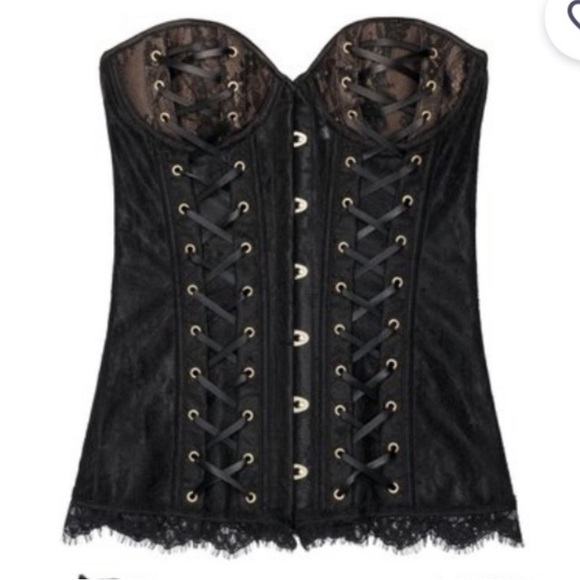 Cross Satin Ribbon Laced Up Corset Victorian - Picture 10 of 15